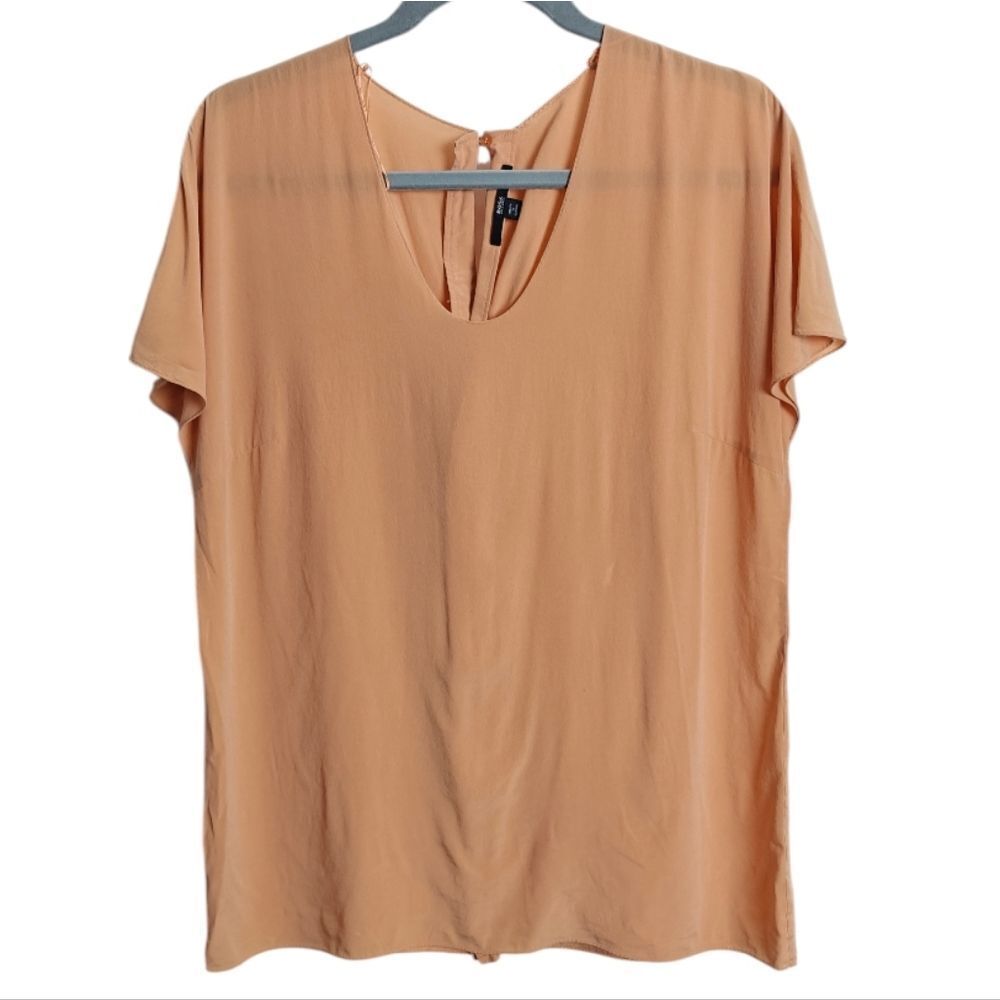 Hugo Boss 100% Silk Peach Blouse Top Size M